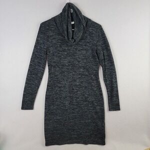 Old Navy Sweater Dress Women's M Gray Polyester Cowl Neck Long Sleeve Pullover